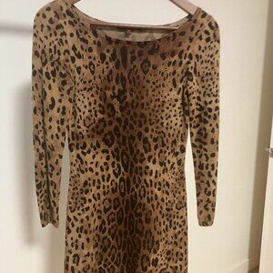 Wool animal print mini dress